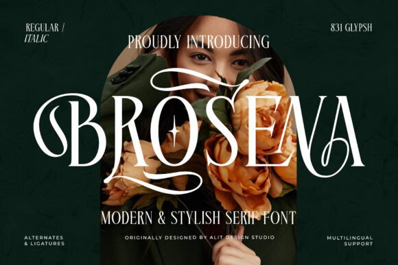 Brosena Serif Font for Handmade Labels & Printables