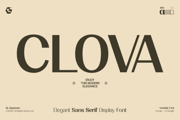 Clova: A Sophisticated Sans Serif Display Typeface for Digital Branding