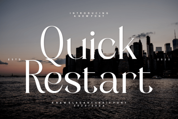 Quick Restart Serif Font for Handmade Labels & Printables